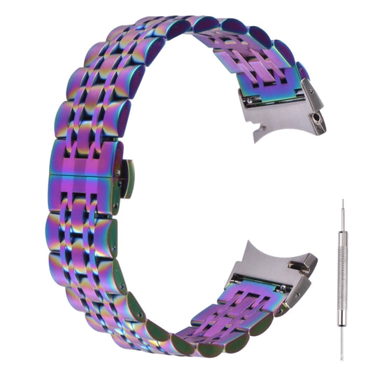 For Samsung Galaxy Watch4 40mm/44mm Seven-bead Stainless Steel Watch Band(Colorful) by bashfashion