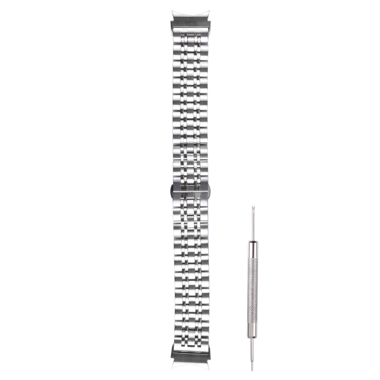 For Samsung Galaxy Watch4 40mm/44mm Seven-bead Stainless Steel Watch Band(Silver) by bashfashion
