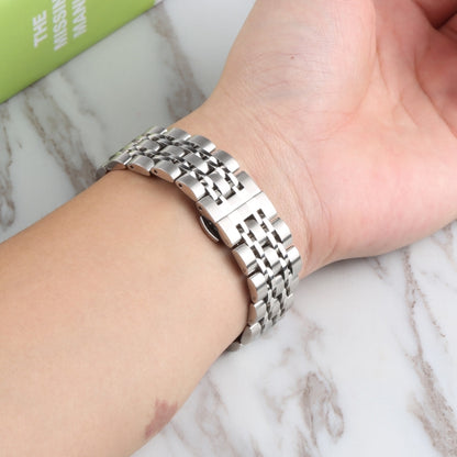 For Samsung Galaxy Watch4 40mm/44mm Seven-bead Stainless Steel Watch Band(Silver) by bashfashion