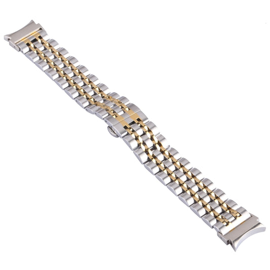 For Samsung Galaxy Watch4 40mm/44mm Seven-bead Stainless Steel Watch Band(Silver Gold) by bashfashion
