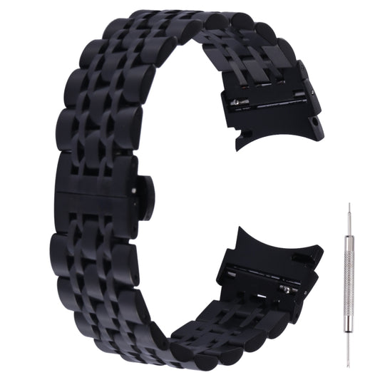 For Samsung Galaxy Watch4 40mm/44mm Seven-bead Stainless Steel Watch Band(Black) by bashfashion