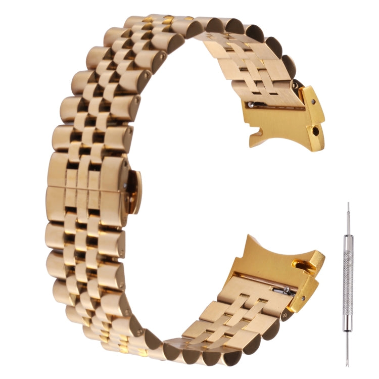 For Samsung Galaxy Watch4 40mm/44mm Five-bead Stainless Steel Watch Band(Gold) by bashfashion