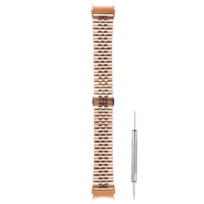 For Samsung Galaxy Watch4 40mm/44mm Five-bead Stainless Steel Watch Band(Rose Gold) by bashfashion