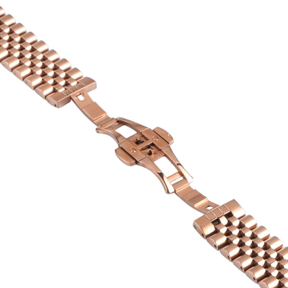 For Samsung Galaxy Watch4 40mm/44mm Five-bead Stainless Steel Watch Band(Rose Gold) by bashfashion