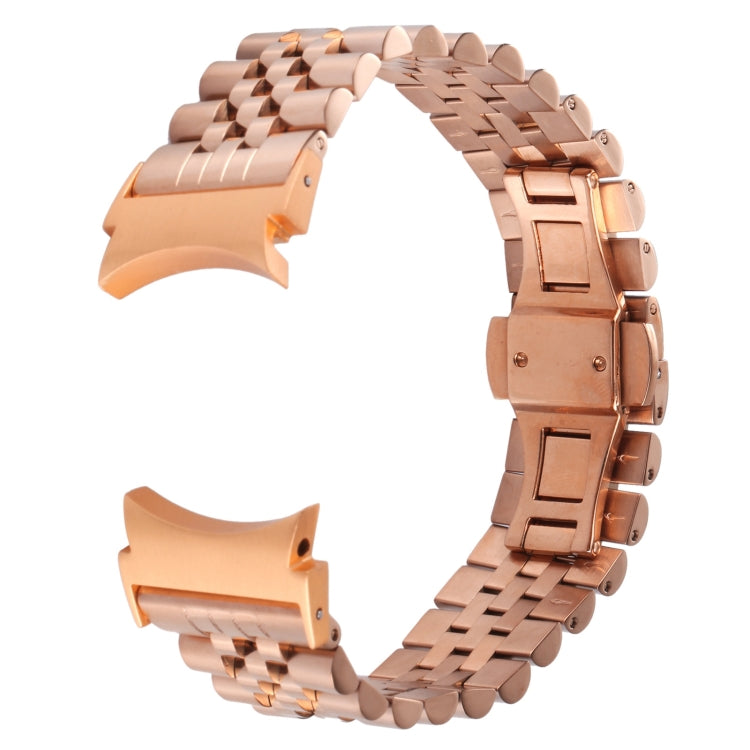 For Samsung Galaxy Watch4 40mm/44mm Five-bead Stainless Steel Watch Band(Rose Gold) by bashfashion