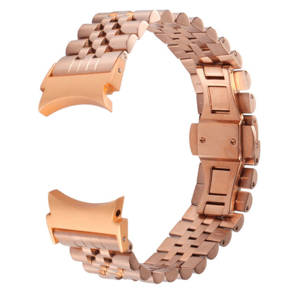 For Samsung Galaxy Watch4 40mm/44mm Five-bead Stainless Steel Watch Band(Rose Gold) by bashfashion