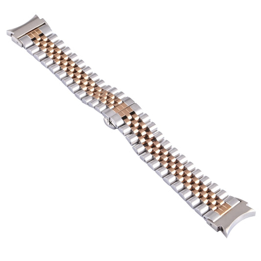 For Samsung Galaxy Watch4 40mm/44mm Five-bead Stainless Steel Watch Band(Silver Rose Gold) by bashfashion