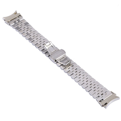For Samsung Galaxy Watch4 40mm/44mm Five-bead Stainless Steel Watch Band(Silver Black) by bashfashion