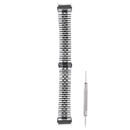 For Samsung Galaxy Watch4 40mm/44mm Five-bead Stainless Steel Watch Band(Silver Black) by bashfashion