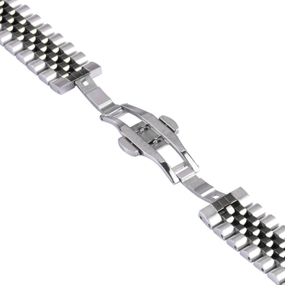 For Samsung Galaxy Watch4 40mm/44mm Five-bead Stainless Steel Watch Band(Silver Black) by bashfashion