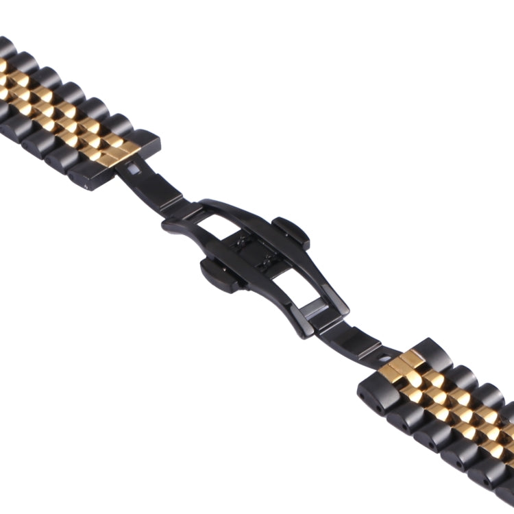 For Samsung Galaxy Watch4 40mm/44mm Five-bead Stainless Steel Watch Band(Black Gold) by bashfashion