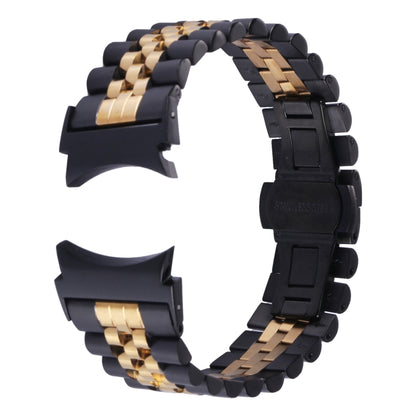 For Samsung Galaxy Watch4 40mm/44mm Five-bead Stainless Steel Watch Band(Black Gold) by bashfashion