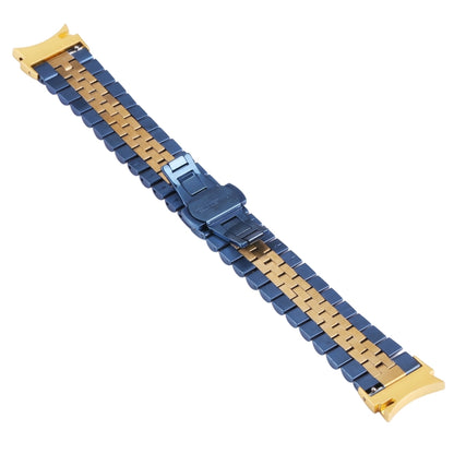 For Samsung Galaxy Watch4 40mm/44mm Five-bead Stainless Steel Watch Band(Blue Gold) by bashfashion