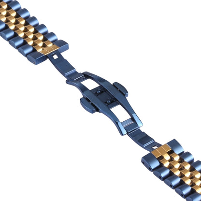 For Samsung Galaxy Watch4 40mm/44mm Five-bead Stainless Steel Watch Band(Blue Gold) by bashfashion