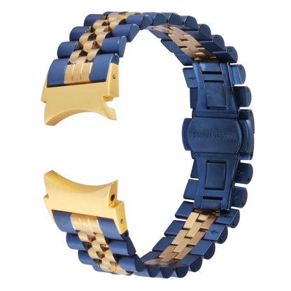 For Samsung Galaxy Watch4 40mm/44mm Five-bead Stainless Steel Watch Band(Blue Gold) by bashfashion