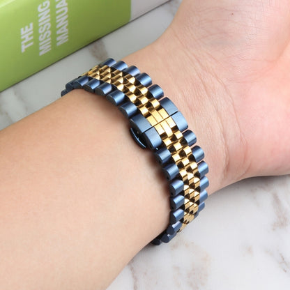 For Samsung Galaxy Watch4 40mm/44mm Five-bead Stainless Steel Watch Band(Blue Gold) by bashfashion