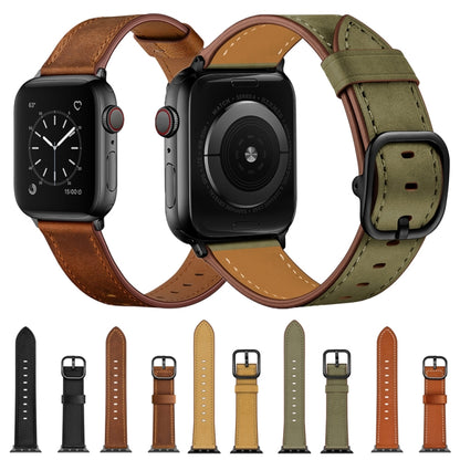 Leather Watch Band For Apple Watch Series 9&8&7 41mm / SE 3&SE 2&6&SE&5&4 40mm / 3&2&1 38mm(Yellow Frosted) by bashfashion