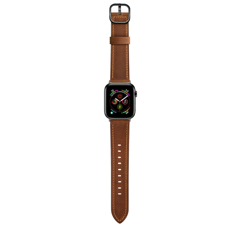 Leather Watch Band For Apple Watch Ultra 49mm&Watch Ultra 2 49mm / Series 9&8&7 45mm / SE 3&SE 2&6&SE&5&4 44mm / 3&2&1 42mm(Red Brown) by bashfashion