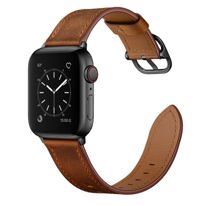 Leather Watch Band For Apple Watch Ultra 49mm&Watch Ultra 2 49mm / Series 9&8&7 45mm / SE 3&SE 2&6&SE&5&4 44mm / 3&2&1 42mm(Red Brown) by bashfashion