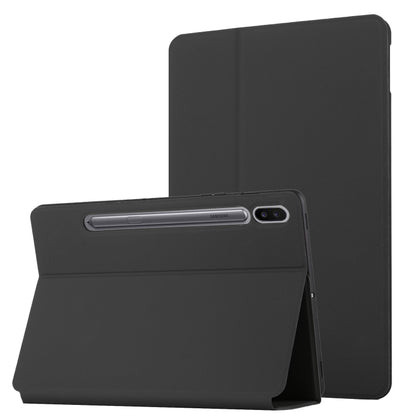 For Samsung Galaxy Tab S8 / Galaxy Tab S7 SM-T870/T875 Dual-Folding Horizontal Flip Tablet Leather Case with Holder & Sleep / Wake-up Function(Black) by bashfashion