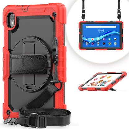 For Lenovo Tab M10 HD TB-X306X Shockproof Colorful Silicone + PC Protective Tablet Case with Holder & Shoulder Strap & Hand Strap(Red) by bashfashion