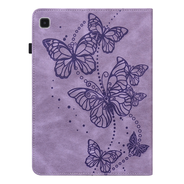 For Samsung Galaxy Tab A7 Lite T220/T225 Embossed Butterfly Pattern Horizontal Flip Leather Tablet Case(Purple) by bashfashion
