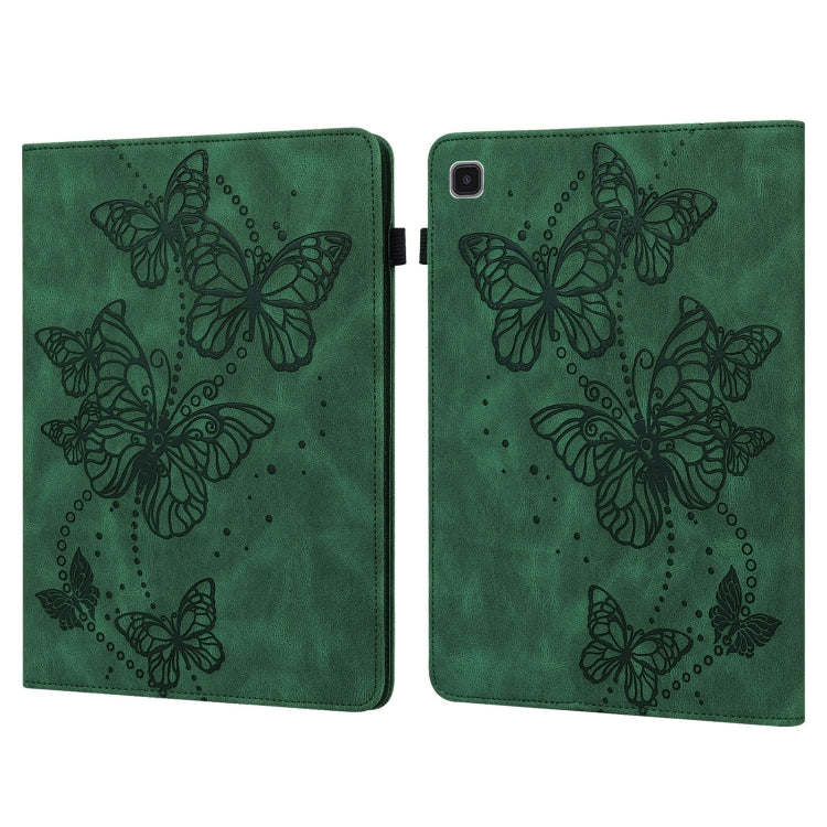 For Samsung Galaxy Tab A7 Lite T220/T225 Embossed Butterfly Pattern Horizontal Flip Leather Tablet Case(Green) by bashfashion
