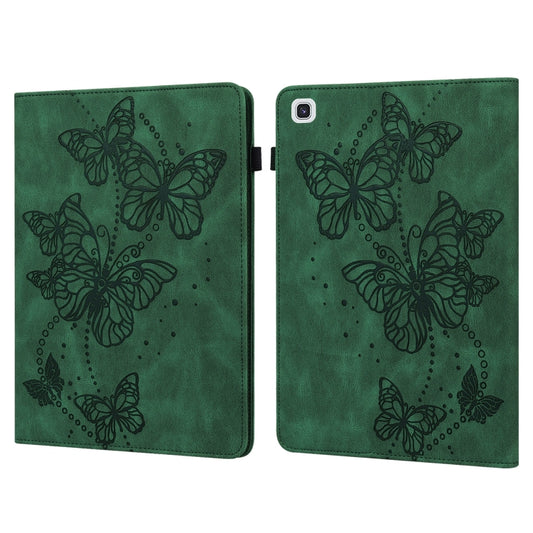 For Samsung Galaxy Tab A7 10.4 (2020) T500/T505 Embossed Butterfly Pattern Horizontal Flip Leather Tablet Case(Green) by bashfashion