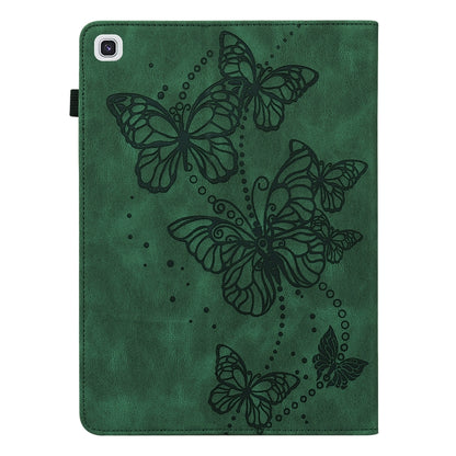For Samsung Galaxy Tab A7 10.4 (2020) T500/T505 Embossed Butterfly Pattern Horizontal Flip Leather Tablet Case(Green) by bashfashion