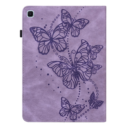 For Samsung Galaxy Tab S6 Lite P610/P615 Embossed Butterfly Pattern Horizontal Flip Leather Tablet Case(Purple) by bashfashion