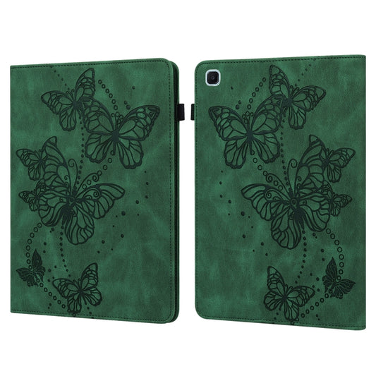 For Samsung Galaxy Tab S6 Lite P610/P615 Embossed Butterfly Pattern Horizontal Flip Leather Tablet Case(Green) by bashfashion