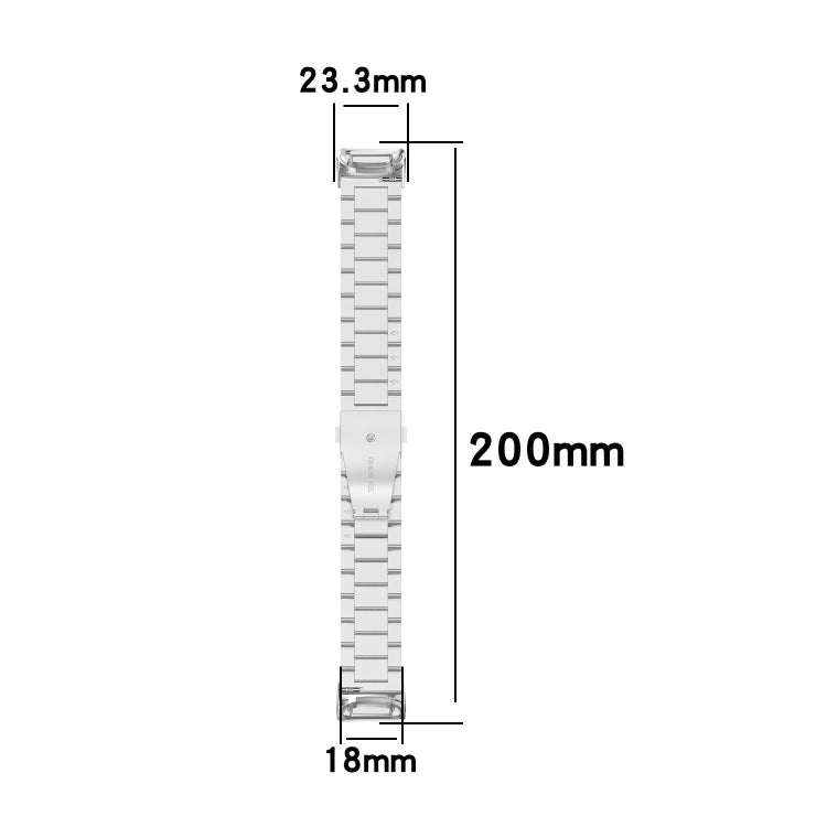 For Fitbit Charge 5 Three-bead Stainless Steel Watch Band(Black) by bashfashion