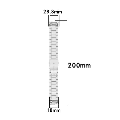 For Fitbit Charge 5 Three-bead Stainless Steel Watch Band(Rose Gold) by bashfashion