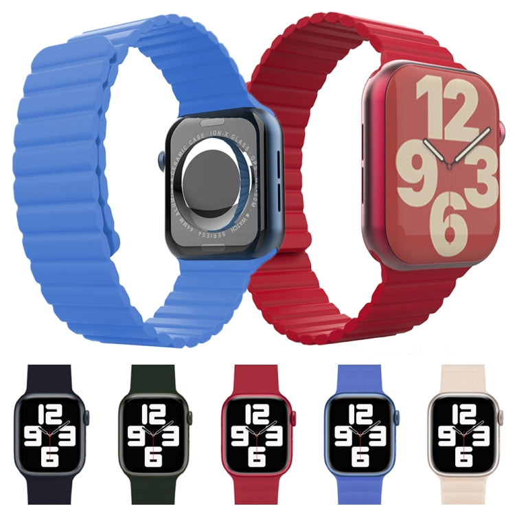 Integrated Silicone Strap Watch Band For Apple Watch Series 9&8&7 41mm / SE 3&SE 2&6&SE&5&4 40mm / 3&2&1 38mm(Blue) by bashfashion