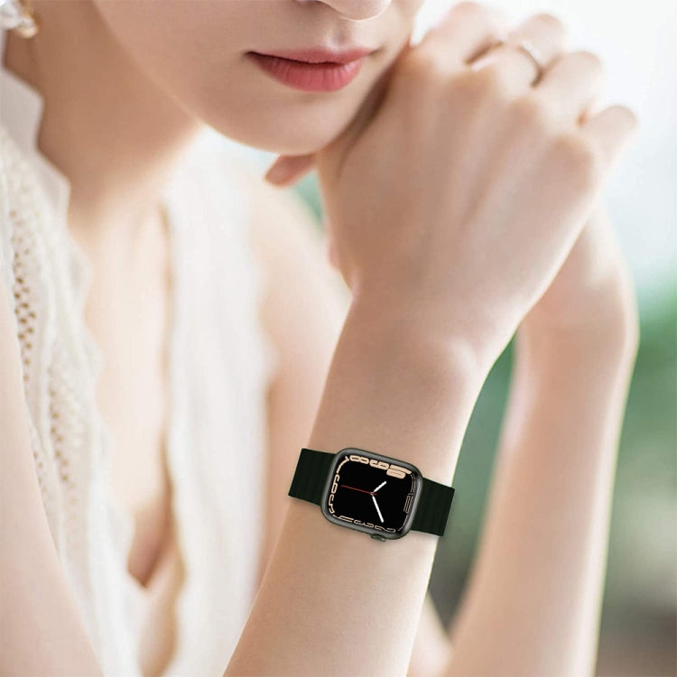 Integrated Silicone Strap Watch Band For Apple Watch Series 8&7 45mm / SE 2&6&SE&5&4 44mm / 3&2&1 42mm(Green) by bashfashion