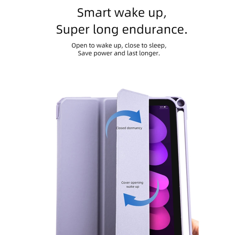 For iPad mini 6 / mini 2024 Mutural Pinyue Series Horizontal Flip Tablet Case with Holder & Pen Slot & Sleep / Wake-up Function(Purple) by Mutural