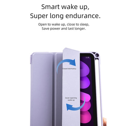 For iPad mini 6 / mini 2024 Mutural Pinyue Series Horizontal Flip Tablet Case with Holder & Pen Slot & Sleep / Wake-up Function(Purple) by Mutural