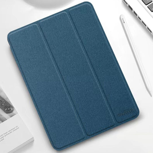 For iPad mini 6 / mini 2024 Mutural YASHI Series Cloth Pattern Texture Horizontal Flip Tablet Case(Blue) by Mutural