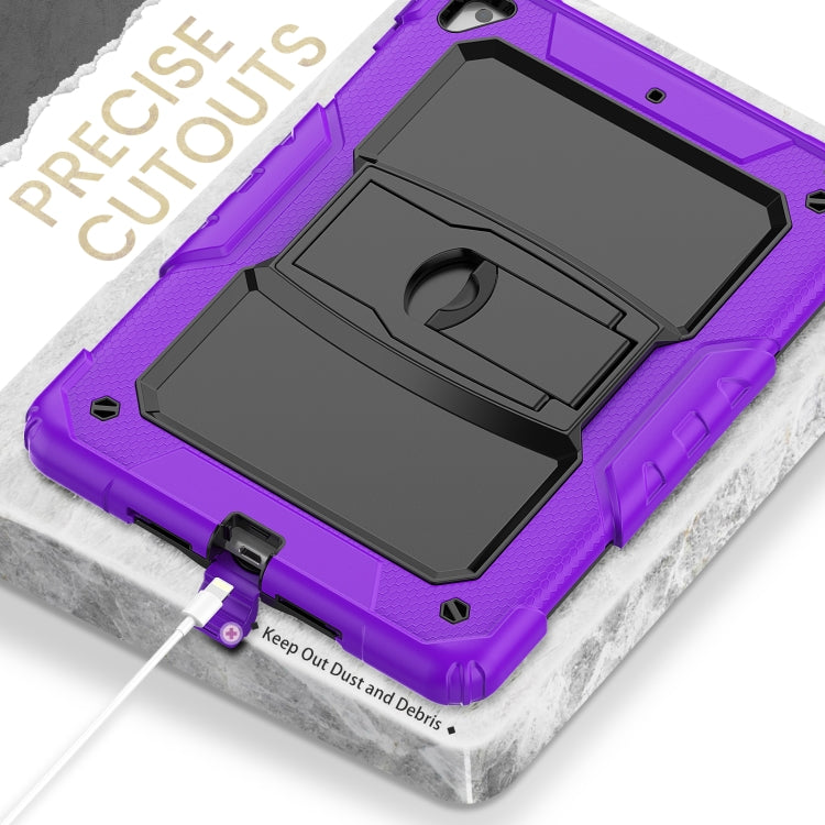 Shockproof Colorful Silicone + Black PC Tablet Protective Case with Holder & Shoulder Strap For iPad 9.7 2018 / 2017(Purple) by bashfashion