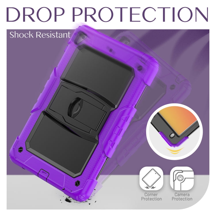 Shockproof Colorful Silicone + Black PC Tablet Protective Case with Holder & Shoulder Strap For iPad 9.7 2018 / 2017(Purple) by bashfashion