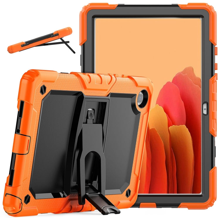 Shockproof Colorful Silicone + Black PC Tablet Protective Case with Holder & Shoulder Strap For Samsung Galaxy Tab A7 2020 T500(Orange) by bashfashion