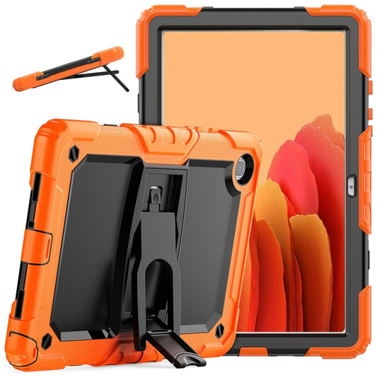 Shockproof Colorful Silicone + Black PC Tablet Protective Case with Holder & Shoulder Strap For Samsung Galaxy Tab A7 2020 T500(Orange) by bashfashion