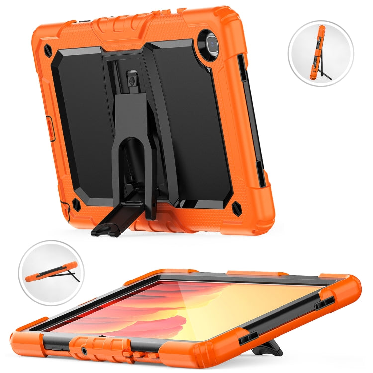 Shockproof Colorful Silicone + Black PC Tablet Protective Case with Holder & Shoulder Strap For Samsung Galaxy Tab A7 2020 T500(Orange) by bashfashion