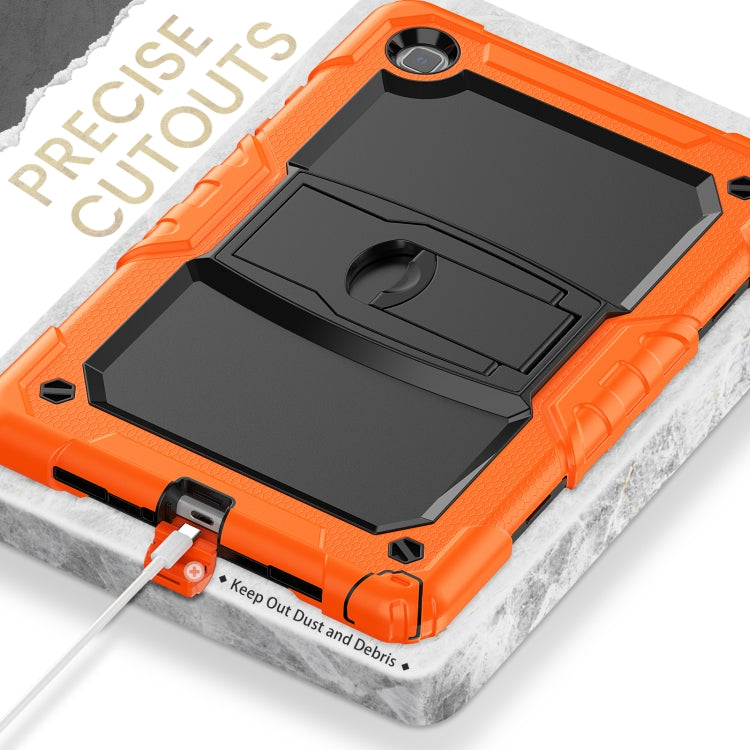 Shockproof Colorful Silicone + Black PC Tablet Protective Case with Holder & Shoulder Strap For Samsung Galaxy Tab A7 2020 T500(Orange) by bashfashion