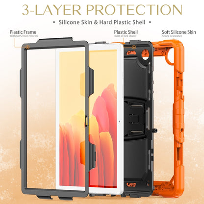 Shockproof Colorful Silicone + Black PC Tablet Protective Case with Holder & Shoulder Strap For Samsung Galaxy Tab A7 2020 T500(Orange) by bashfashion
