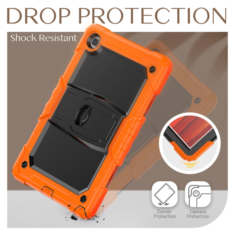 Shockproof Colorful Silicone + Black PC Tablet Protective Case with Holder & Shoulder Strap For Samsung Galaxy Tab A7 2020 T500(Orange) by bashfashion