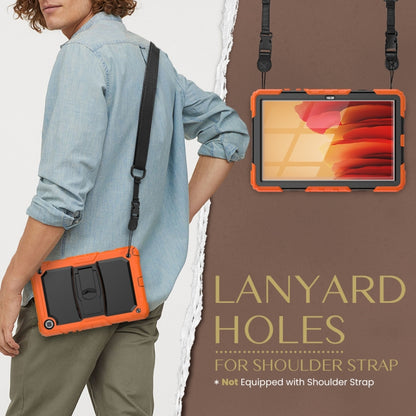 Shockproof Colorful Silicone + Black PC Tablet Protective Case with Holder & Shoulder Strap For Samsung Galaxy Tab A7 2020 T500(Orange) by bashfashion