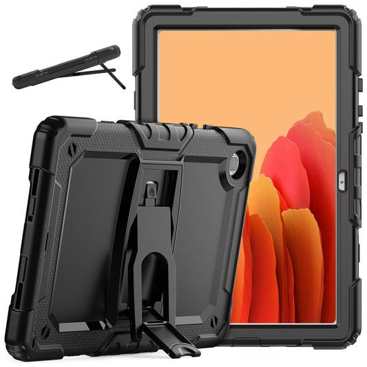 Shockproof Colorful Silicone + Black PC Tablet Protective Case with Holder & Shoulder Strap For Samsung Galaxy Tab A7 2020 T500(Black) by bashfashion