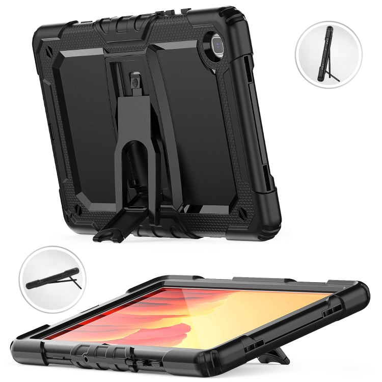 Shockproof Colorful Silicone + Black PC Tablet Protective Case with Holder & Shoulder Strap For Samsung Galaxy Tab A7 2020 T500(Black) by bashfashion