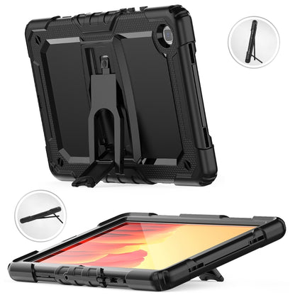 Shockproof Colorful Silicone + Black PC Tablet Protective Case with Holder & Shoulder Strap For Samsung Galaxy Tab A7 2020 T500(Black) by bashfashion